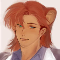 Anime-styled illustration of a red-haired person with mouse ears.